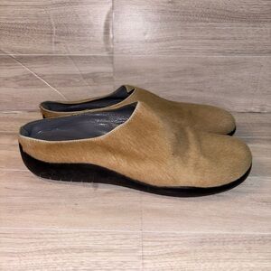 Bally slip on cow hide mules